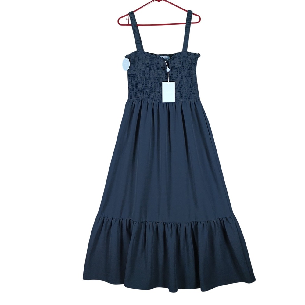 Hill House Dress Size XXL Black Smocked The Anjuli Tiered Midi Nap Sundress PLUS
